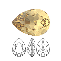 Preciosa Crystal Point Back MAXIMA Fancy Stone - Baroque Pear 14x10MM LIGHT COLORADO TOPAZ